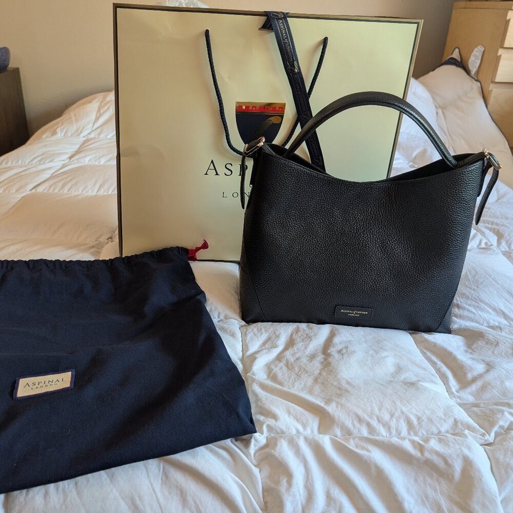 Aspinal of London Hobo in Black Pebble / Never Used